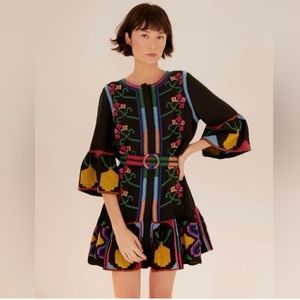 Farm Rio Jimena Embroidered Mini Dress